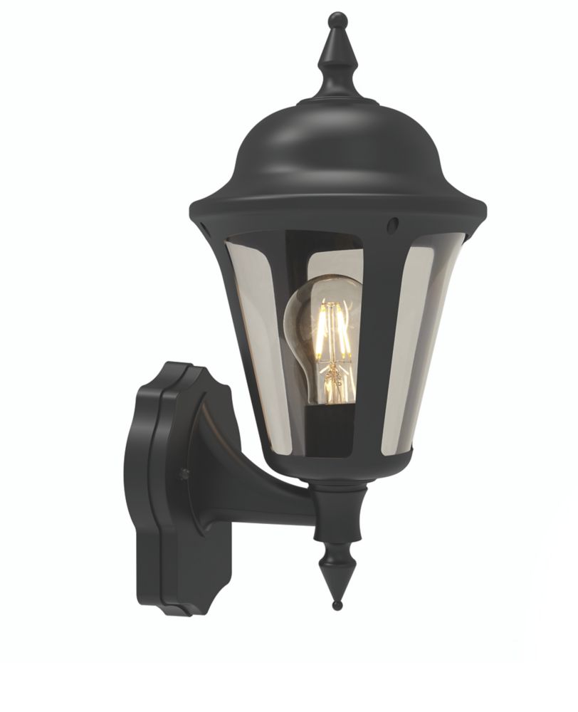 Image of 4lite Outdoor LED E27 Wall Lantern Black 8W 849lm 