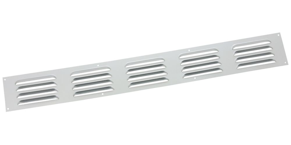 Image of Map Vent Fixed Louvre Vent Satin Silver 466mm x 51mm 