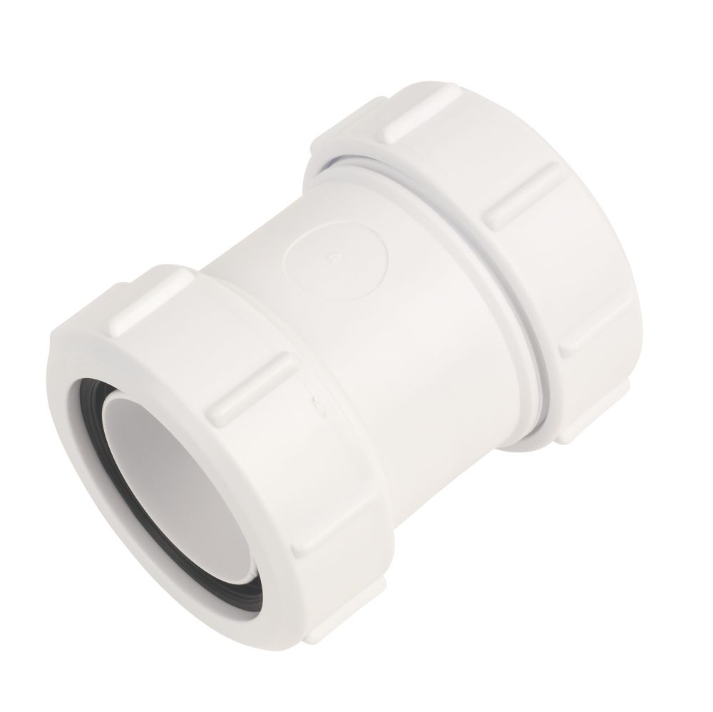 Image of McAlpine T28M Straight Connector White 40mm x 40mm 