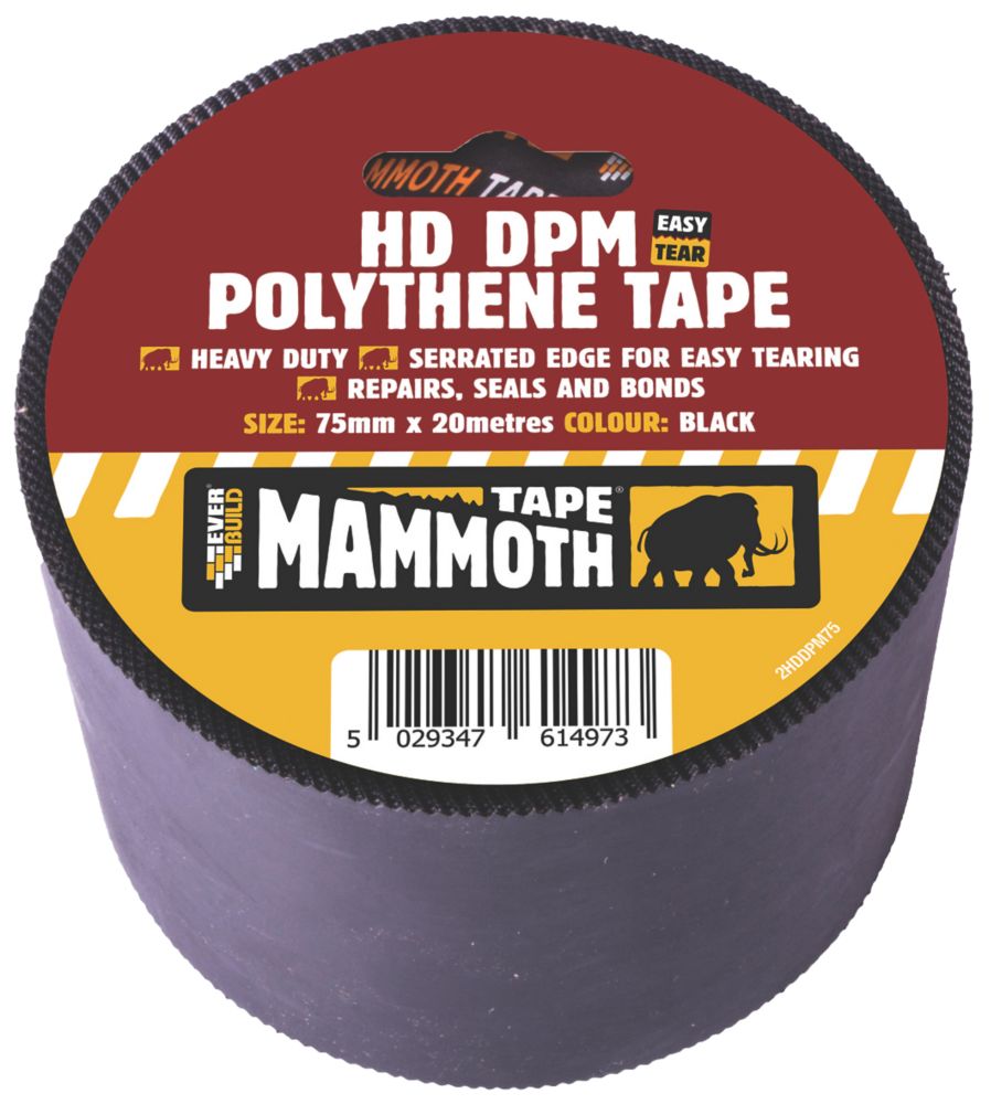 Image of Everbuild DPM Polythene Joint Tape Black 20m x 75mm 
