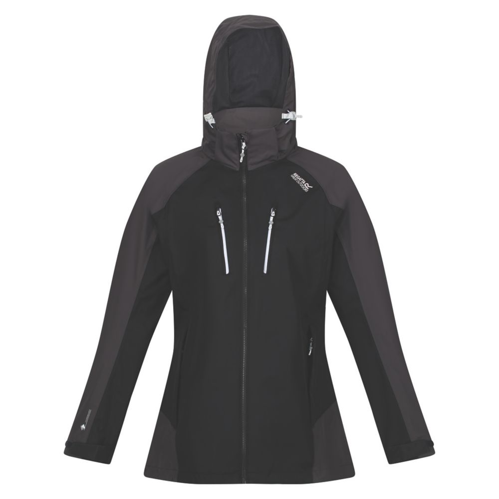 Image of Regatta Calderdale IV Womens Waterproof Jacket Black/Ash Size 12 