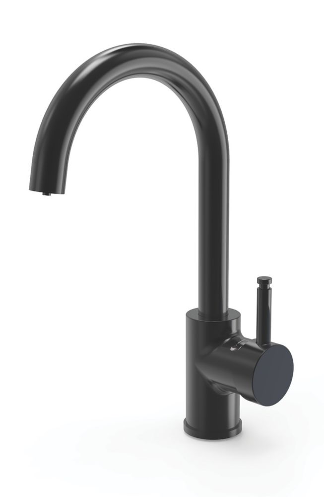 Image of ETAL Single Lever 3-in-1 Hot Water Kitchen Tap Matt Black 