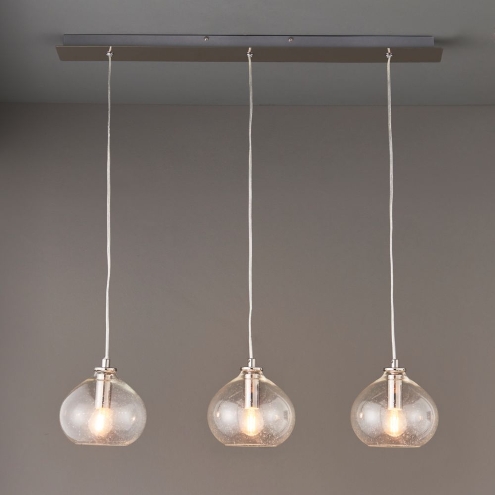 Image of Quay Design Willow 3-Light Bar Pendant Bright Nickel 