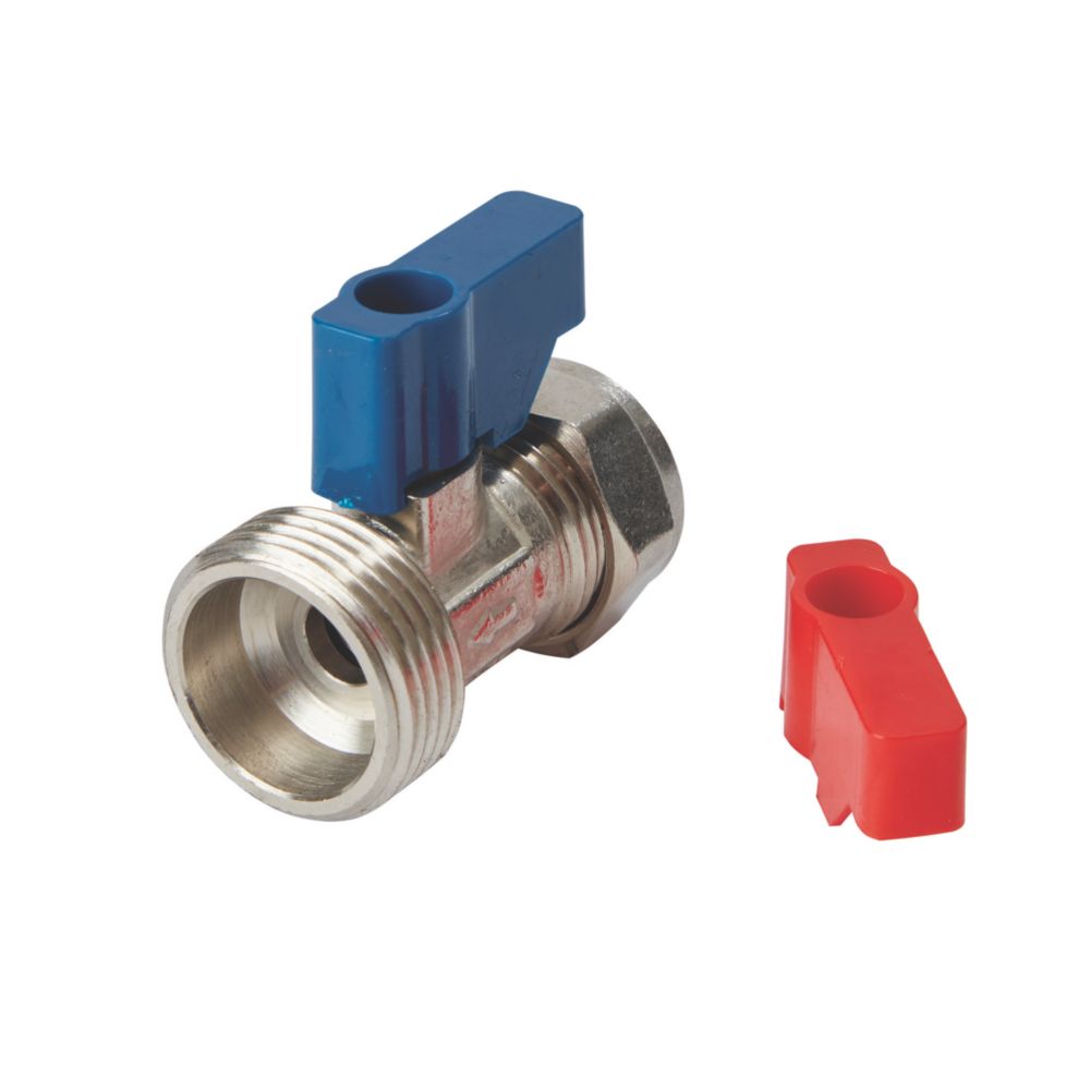 Image of Flomasta Compression Washing Machine Straight Valve 15mm x 3/4" 