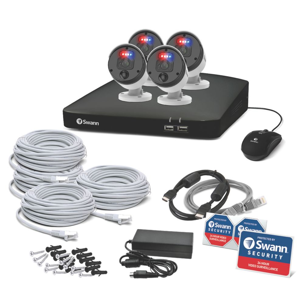 Image of Swann Pro Enforcer SWNVK-879904-EU 2TB HDDGB 8-Channel 4K NVR CCTV Kit & 4 Indoor & Outdoor Cameras 