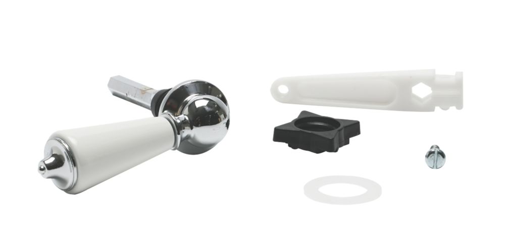 Image of Euroflo Single-Flush Cistern Lever Chrome/white 