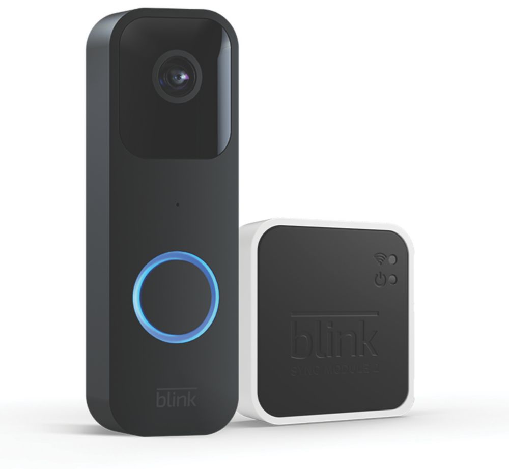 Image of Blink Smart Video Wireless Doorbell with Sync Module 2 Black 