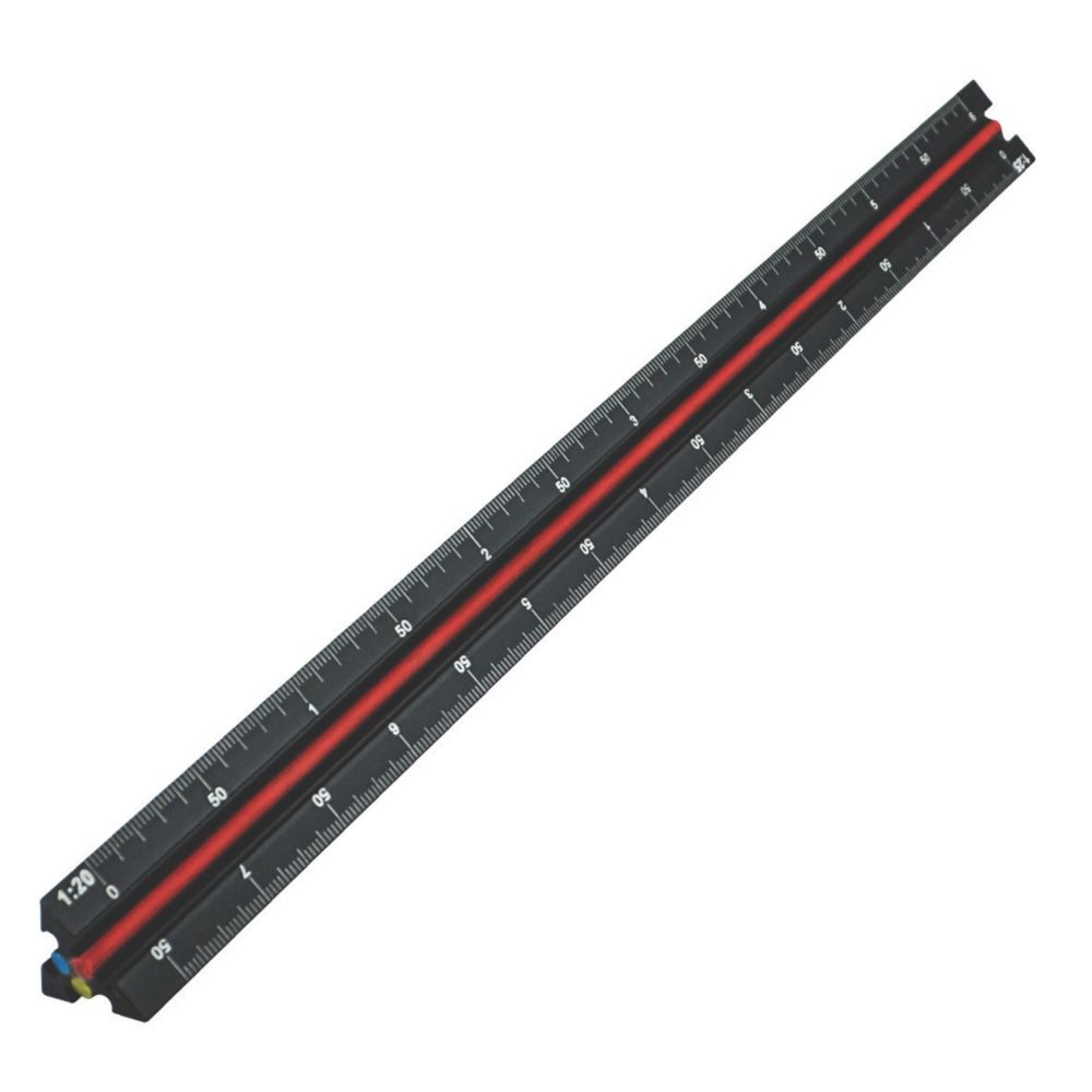 Image of Faithfull Tri-Scale Engineer Ruler 11 3/4" 