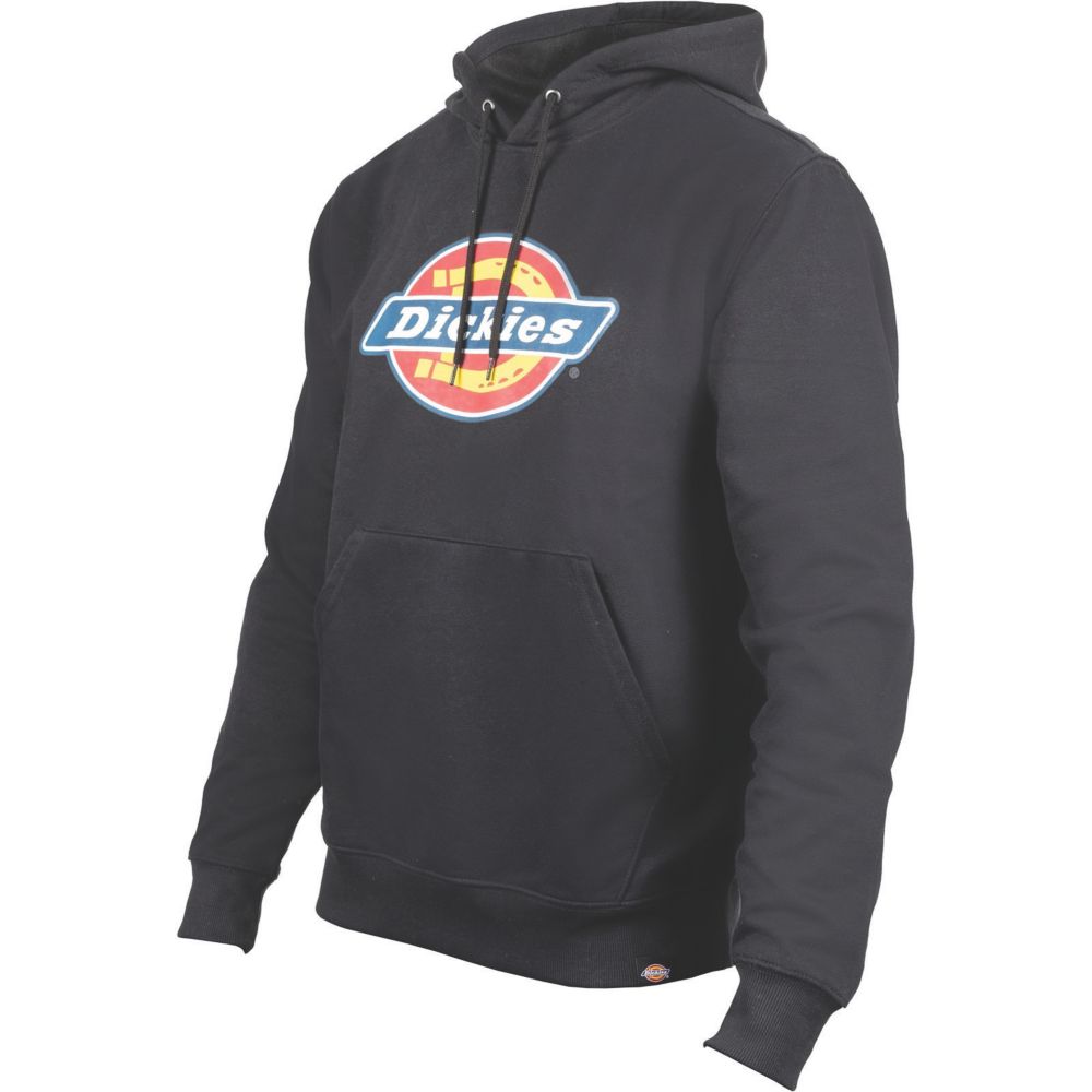 Image of Dickies Logo Fleece Hoodie Black Large 39-41" Chest 