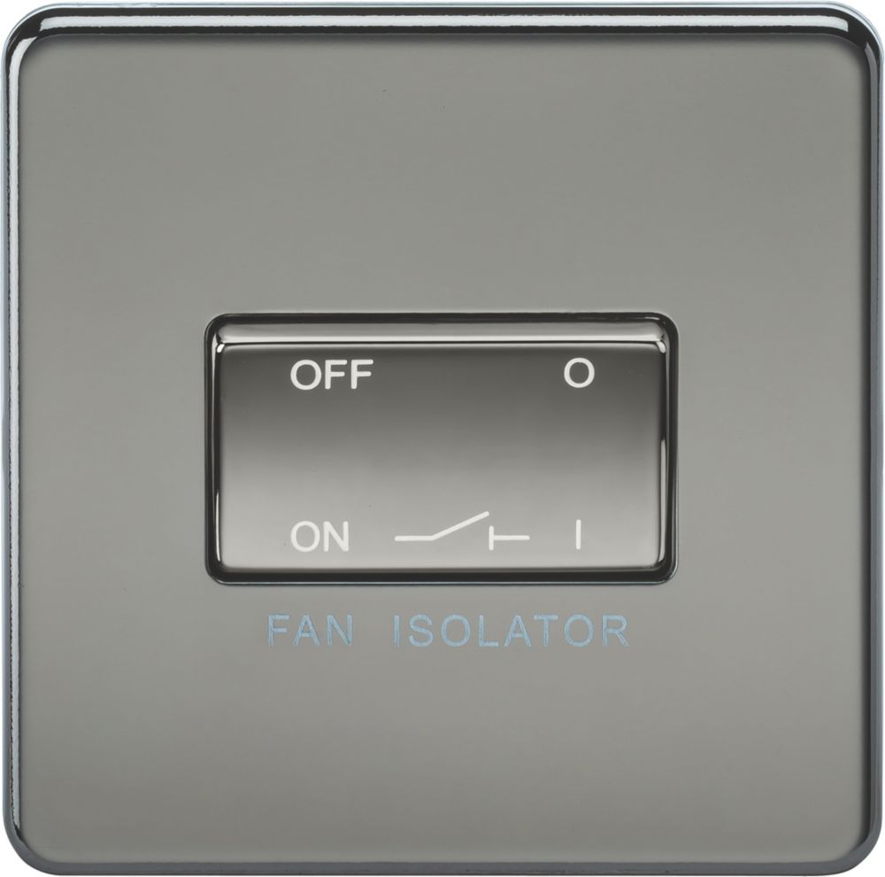 Image of Knightsbridge 10AX 1-Gang TP Fan Isolator Switch Black Nickel 