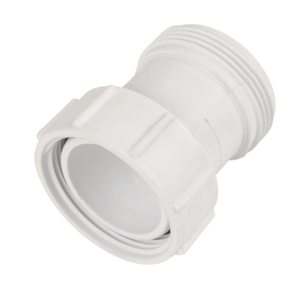 Image of McAlpine T12A-2 BSP Straight Coupling White 1 1/2" x 1 1/2" 