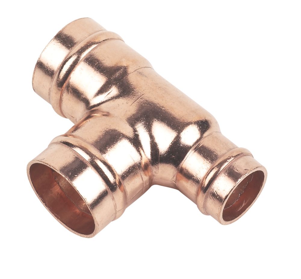 Image of Flomasta Solder Ring Reducing Tees 22mm x 15mm x 22mm 5 Pack 