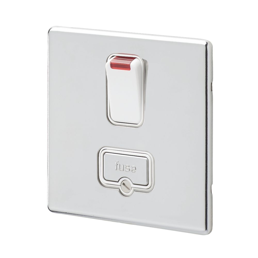 Image of MK Aspect 13A Switched Fused Spur with Neon Polished Chrome with White Inserts 