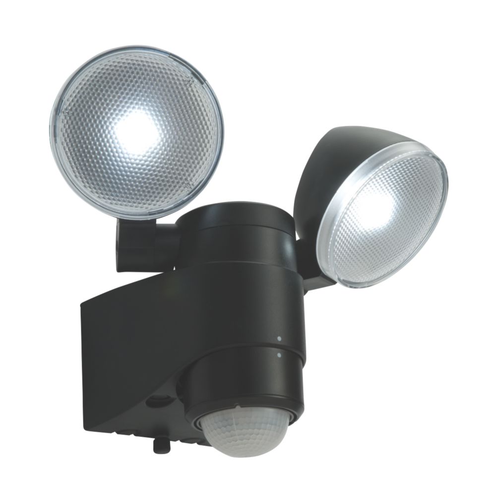 Image of Saxby Laryn Outdoor LED Floodlight & PIR With PIR Sensor Black 2 x 2W 320lm 