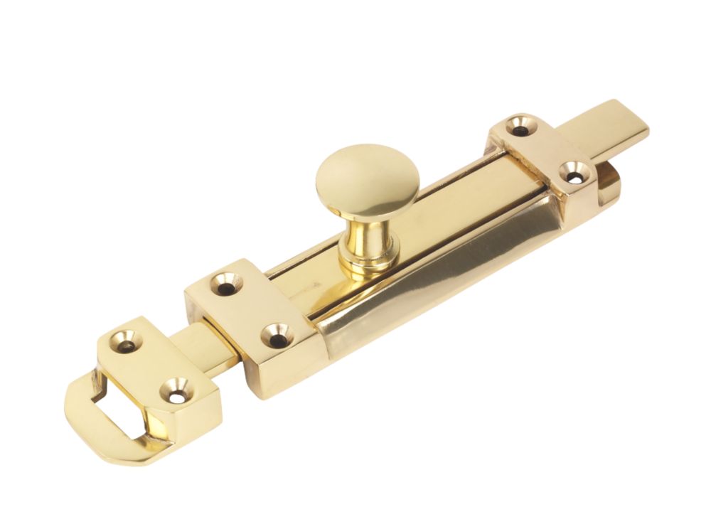 Image of Heavy Duty Door Bolt Polished Brass 150mm 