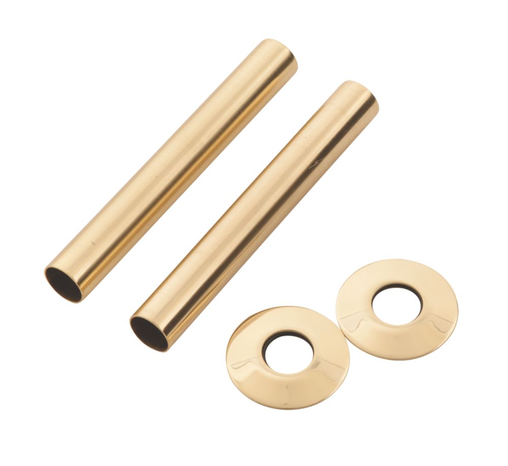 Image of Arroll Pipe Shroud Kit Antique Brass 18mm x 130mm 2 Pack 