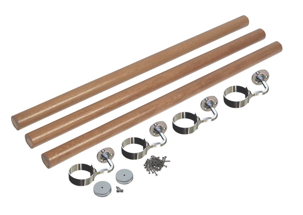 Image of Richard Burbidge White Oak Round Staircase Handrail Kit 3600mm 