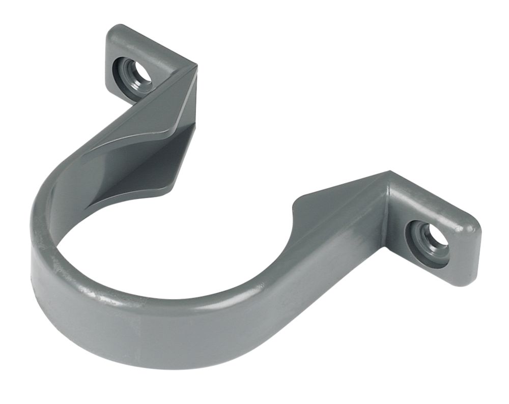 Image of FloPlast Pipe Clips Grey 40mm 20 Pack 