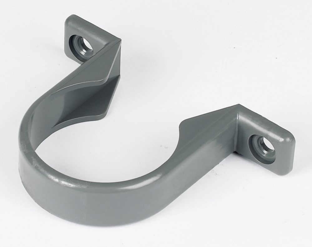 Image of FloPlast Pipe Clips Grey 40mm 20 Pack 