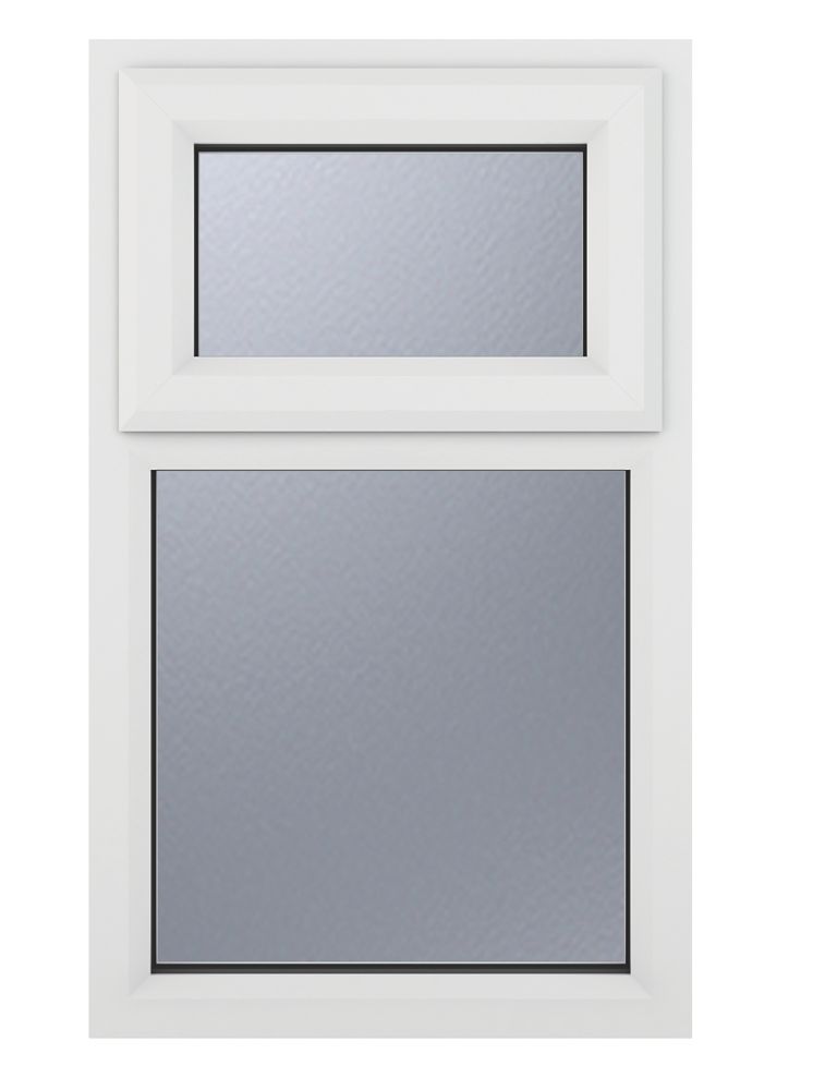Image of Crystal Top Opening Obscure Triple-Glazed Casement White uPVC Window 610mm x 1040mm 