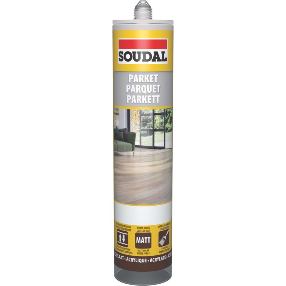Image of Soudal Parquet & Timber Sealant & Filler Dark Grey 290ml 