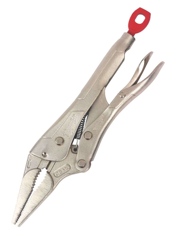 Image of Milwaukee Flat Jaw Long Nose Locking Pliers 9" 