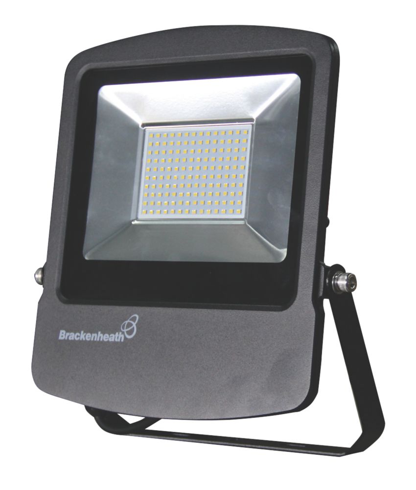Image of Brackenheath Rex Outdoor LED Industrial Floodlight With Photocell Black 100W 9000lm 