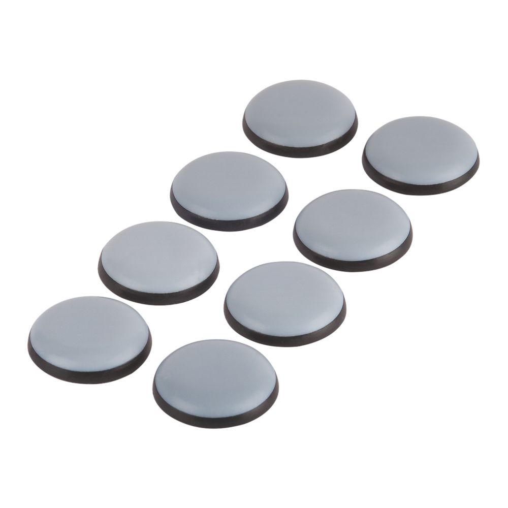 Image of Fix-O-Moll Grey Round Self-Adhesive Easy Gliders 25mm x 25mm 8 Pack 