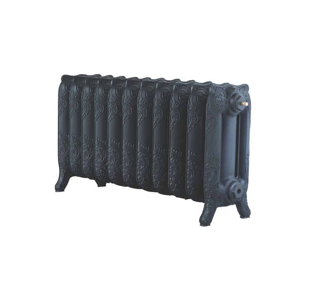 Image of Arroll Montmartre 3-Column Cast Iron Radiator 470mm x 914mm Black 3378BTU 