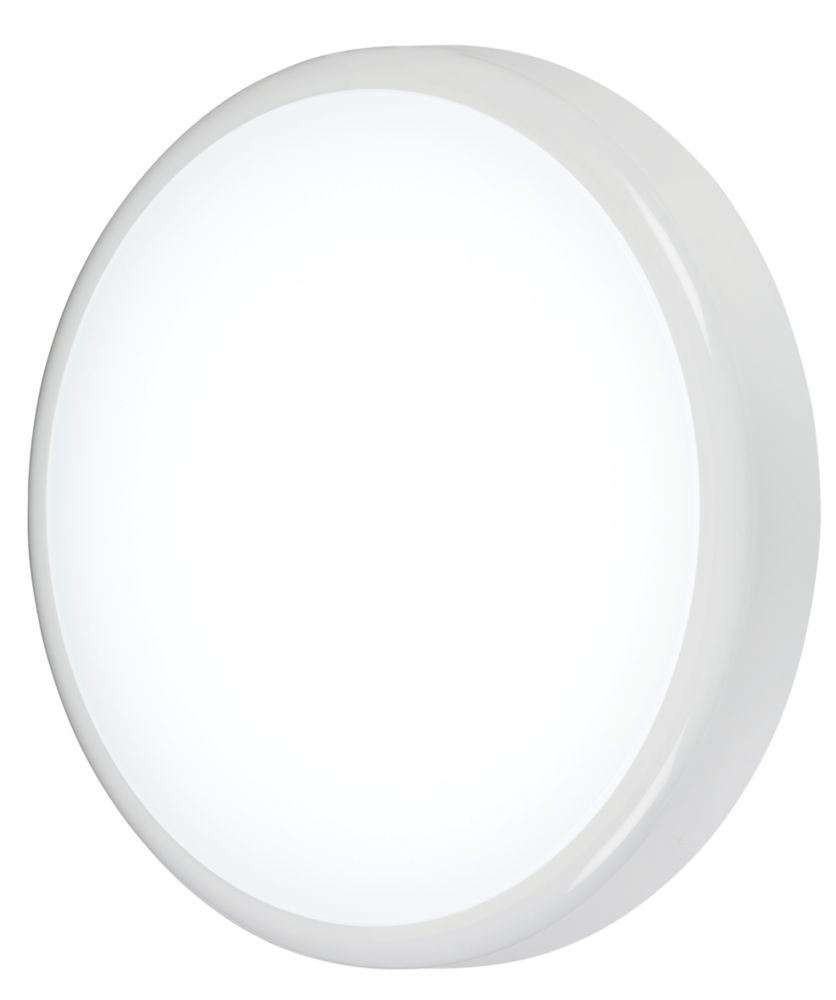 Image of Knightsbridge BT Indoor & Outdoor Maintained or Non-Maintained Switchable Emergency Round LED Bulkhead With Microwave Sensor White 20W 1730 - 1930lm 