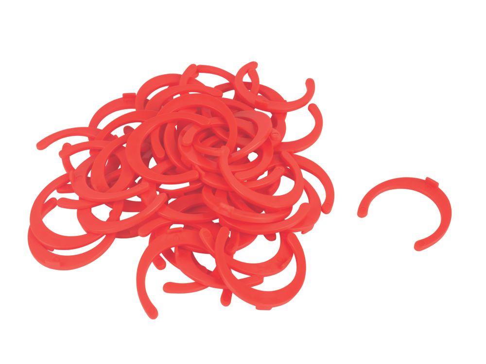 Image of FloPlast FloFit+ Collet Clips Red 22mm 50 Pack 