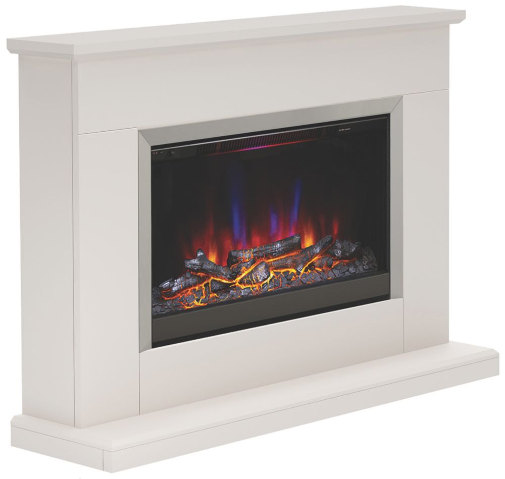 Image of Be Modern Hansford Electric Fireplace Grey Painted-Effect 1170mm x 300mm x 815mm 