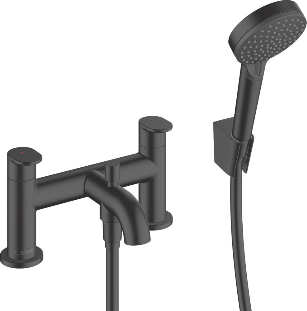 Image of Hansgrohe Vernis Blend Deck-Mounted Bath Shower Mixer Matt Black 