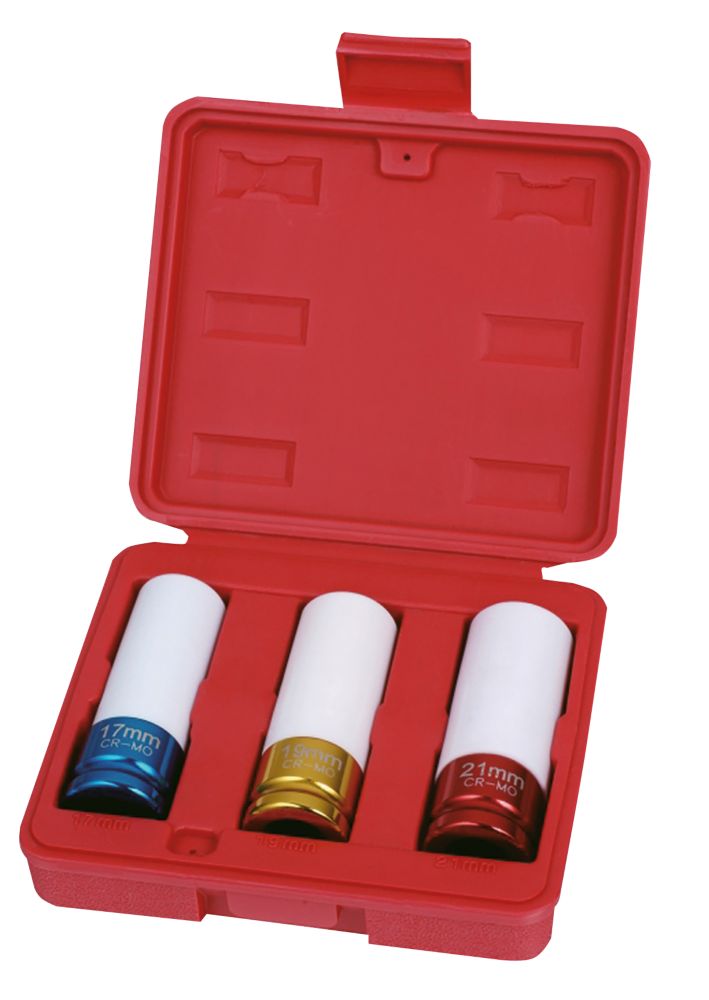 Image of Hilka Pro-Craft 1/2" Drive Alloy Wheel Deep Impact Socket Set 3 Pieces 