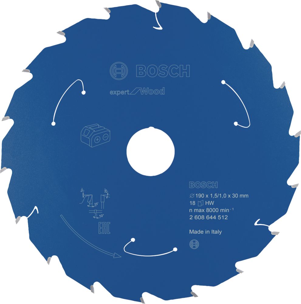 Image of Bosch Expert Wood Circular Saw Blade 190mm x 30mm 18T 