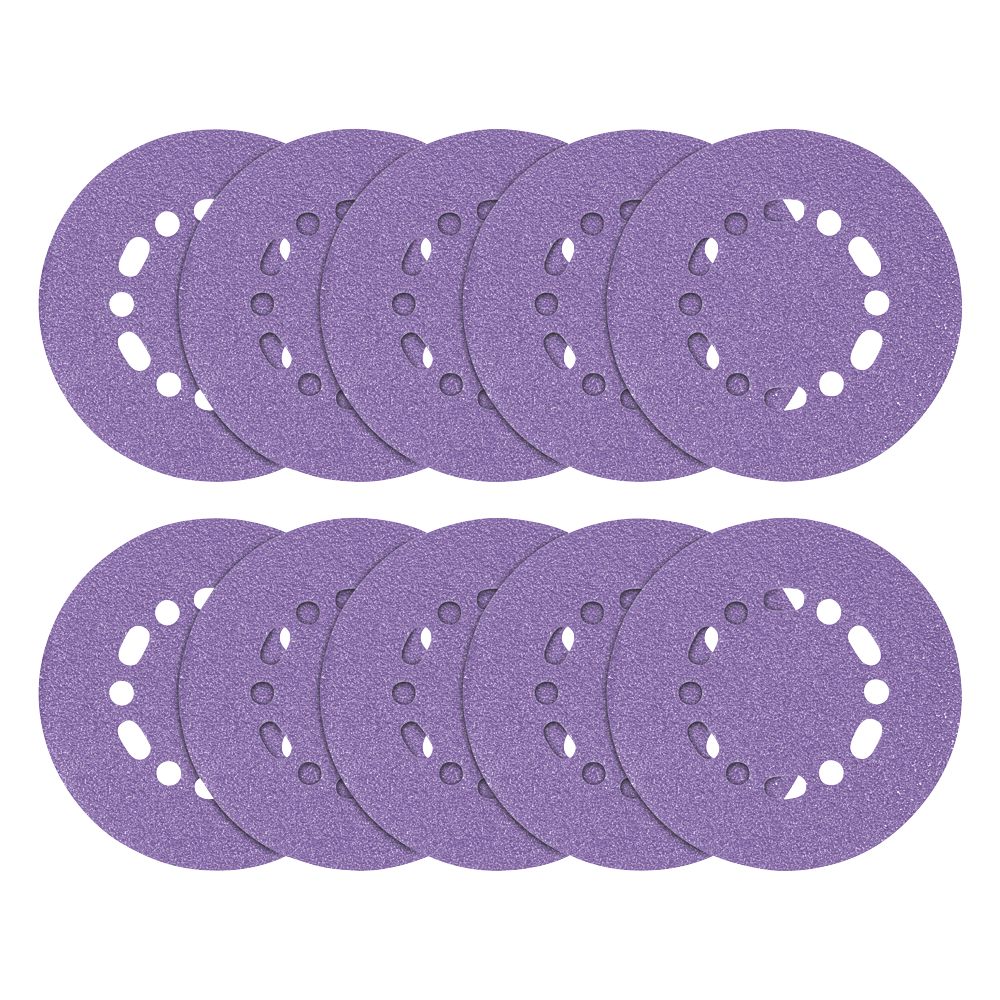 Image of Trend AB/150/80Z Random Orbit Sanding Discs Punched 150mm 80 Grit 10 Pack 
