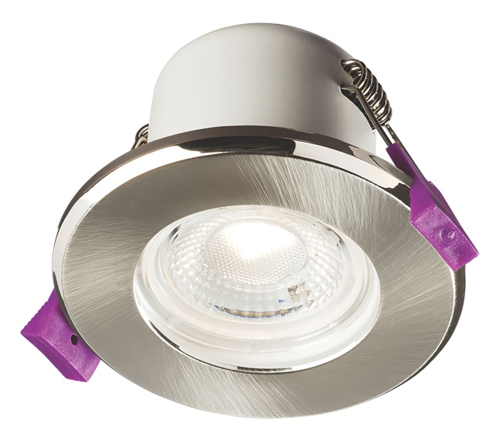 Image of Knightsbridge CFR Fixed Fire Rated LED Downlight Brushed Chrome 5W 675lm 