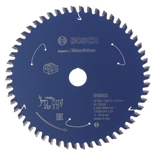 Image of Bosch Expert Aluminium Circular Saw Blade 165mm x 20mm 54T 