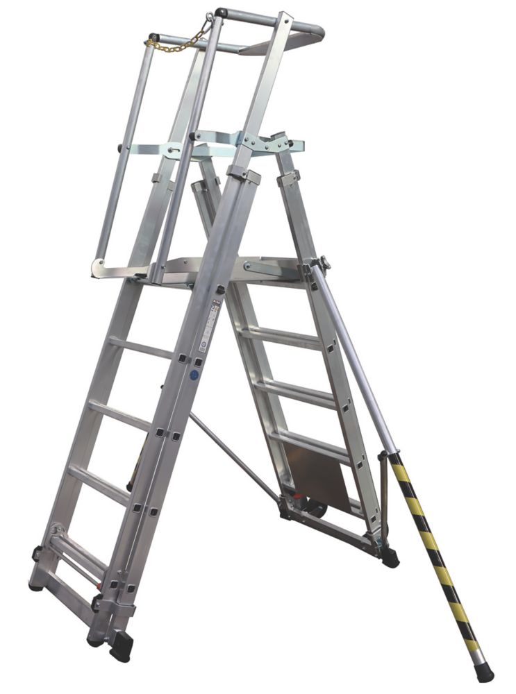 Image of Boss Teleguard Plus 9 to 12 Rung Aluminium & Steel Telescopic Platform Ladder 4.17m 