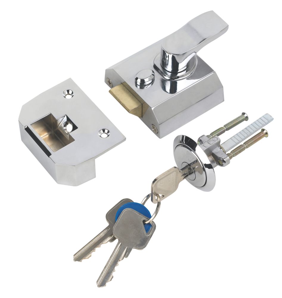 Image of Smith & Locke Fire Rated Traditional Night Latch Polished Chrome 40mm Backset 