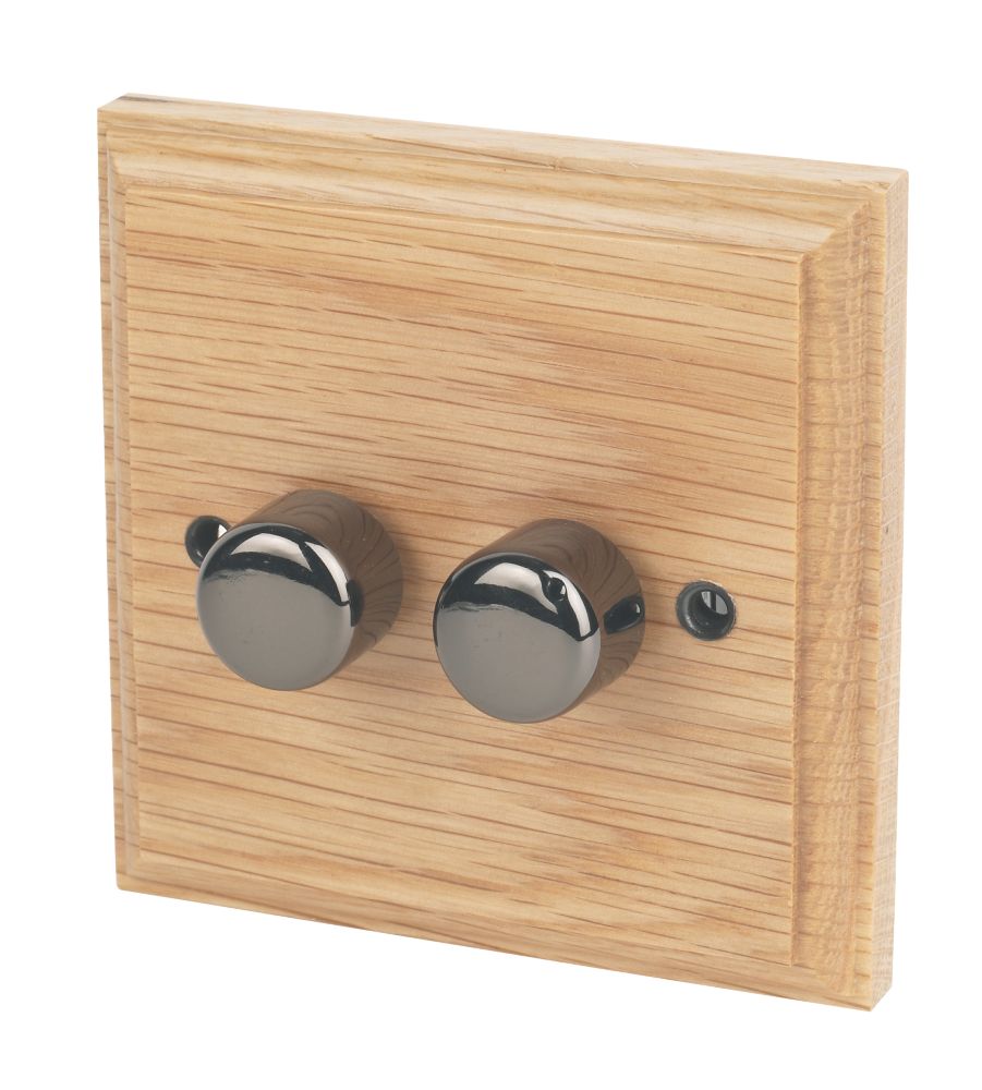 Image of Varilight V-Pro 2-Gang 2-Way LED Dimmer Switch Classic Oak 