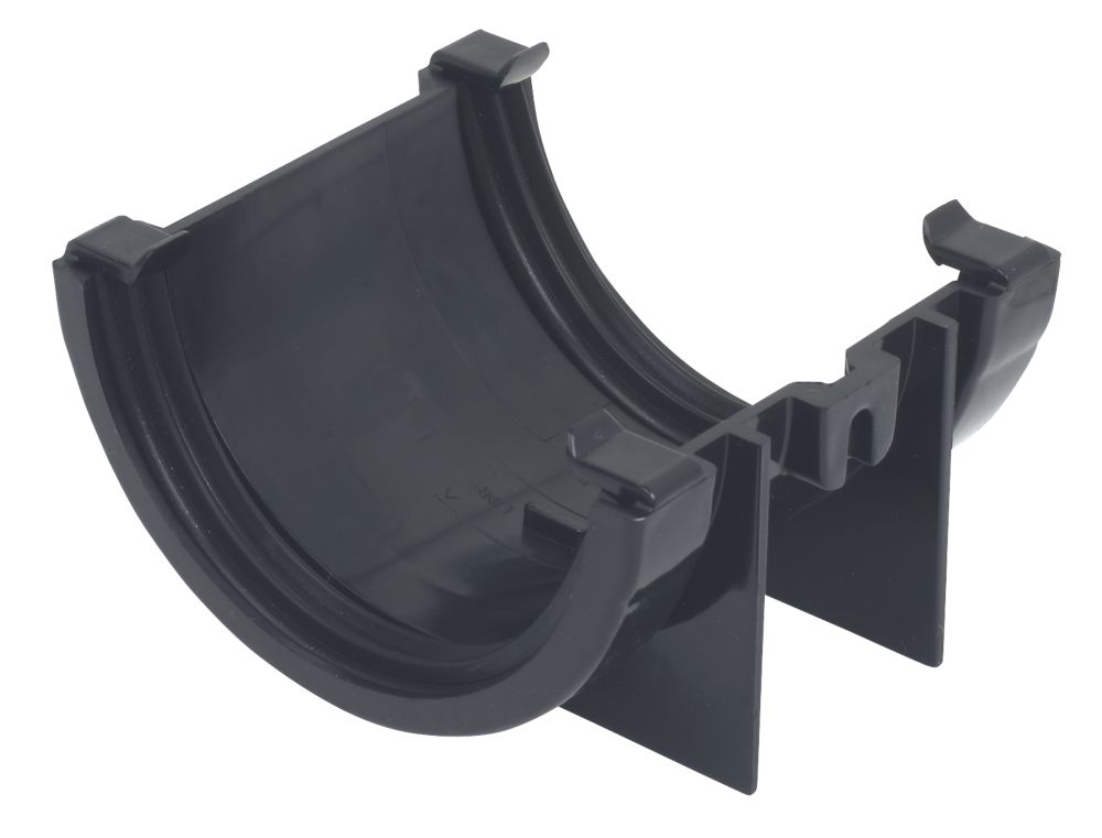 Image of FloPlast Half Round Union Bracket Black 76mm 