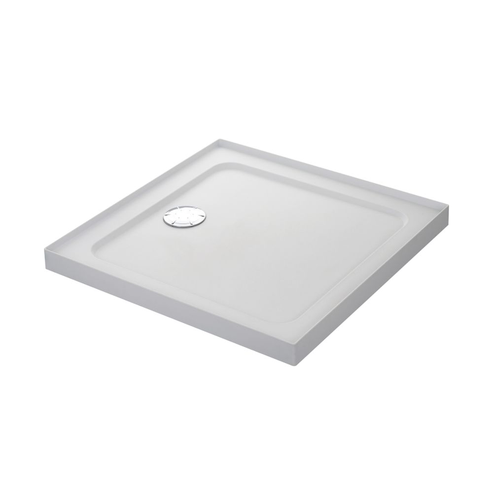 Image of Mira Flight Safe Square Shower Tray with Upstands White 760mm x 760mm x 40mm 
