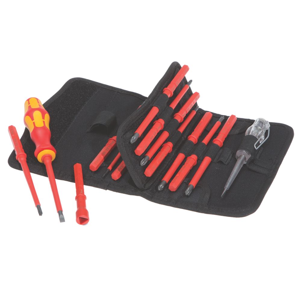 Image of Wera Kraftform Kompakt VDE Interchangeable Screwdriver Bit Set 18 Pieces 
