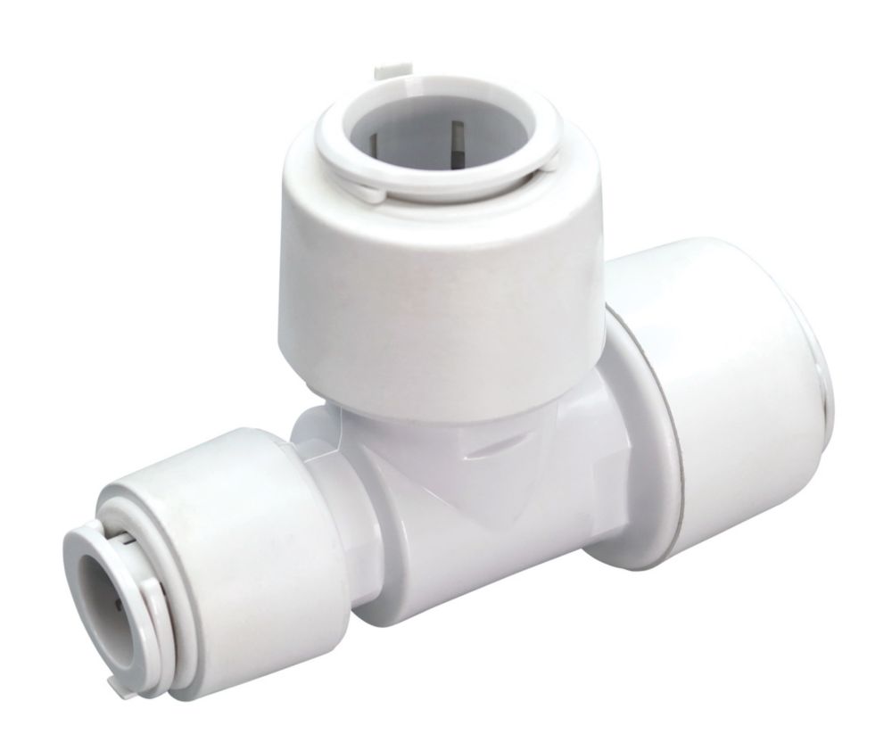 Image of FloPlast FloFit+ Plastic Push-Fit Reducing Tee 22mm x 15mm x 22mm 