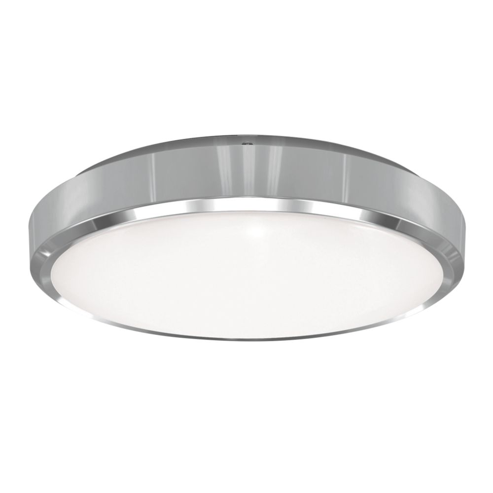 Image of 4lite Indoor Maintained Emergency Round LED Wall/Ceiling Light Chrome 18W 1847lm 