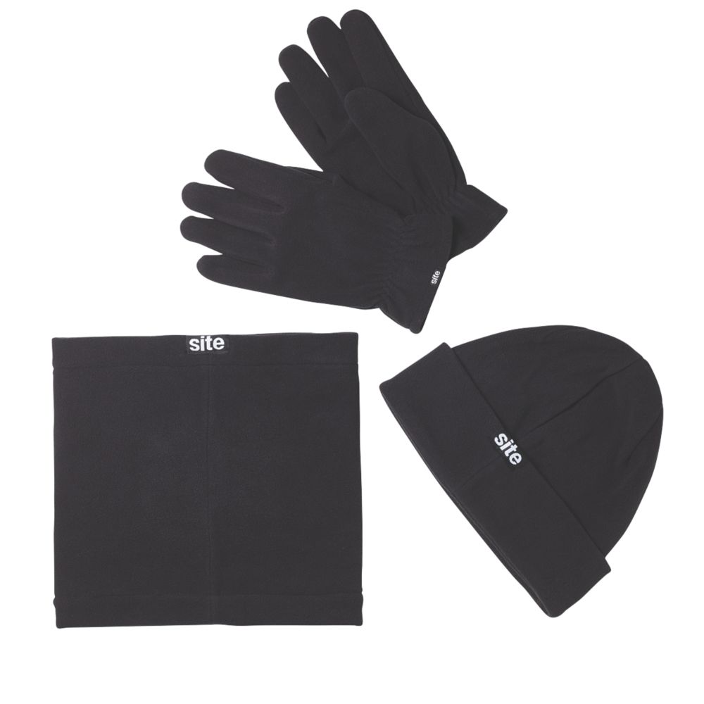 Image of Site Polar Fleece Accessory Pack Black 3 Pieces 