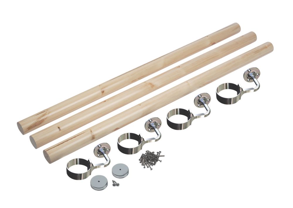 Image of Richard Burbidge Pine Round Staircase Handrail Kit UnFinished 3600mm 