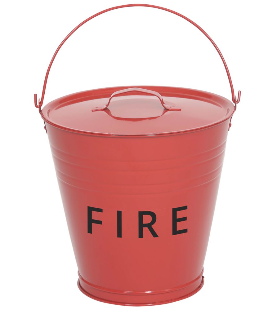 Image of Metal Fire Bucket & Lid 10Ltr 