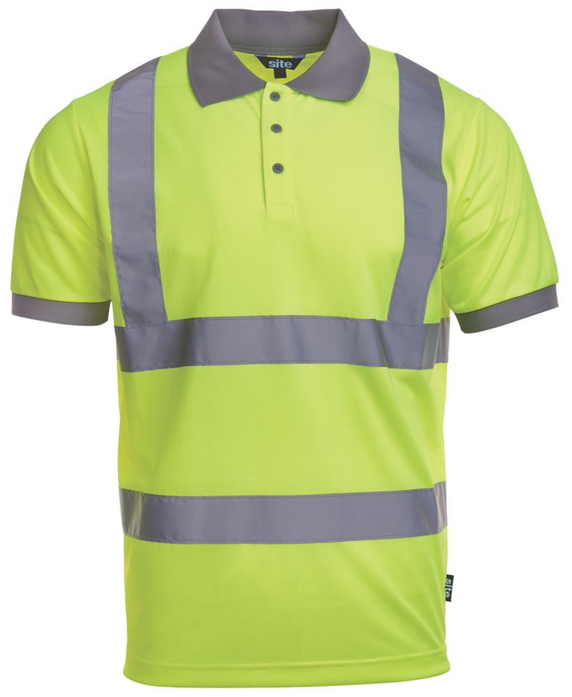 Image of Site Hi-Vis Polo Shirt Yellow Large 44 1/2" Chest 